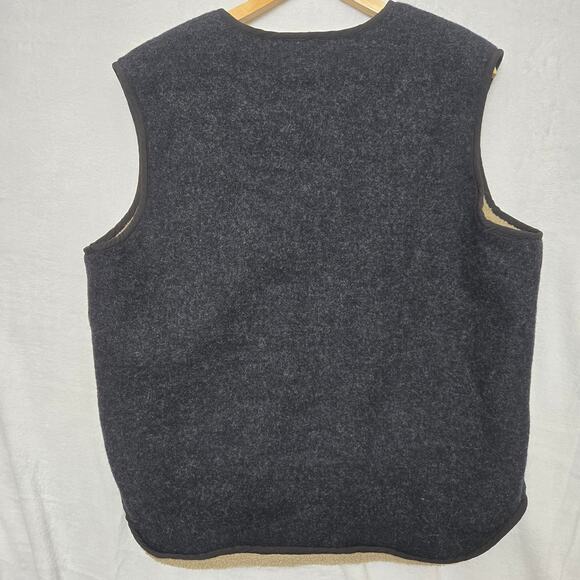 Woolrich Mens Classic Countryside Heritage Wool Sherpa Lined Charcoal Zip Vest M - Picture 5 of 11